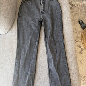 Abercrombie and Fitch Black Denim front Leather back pants